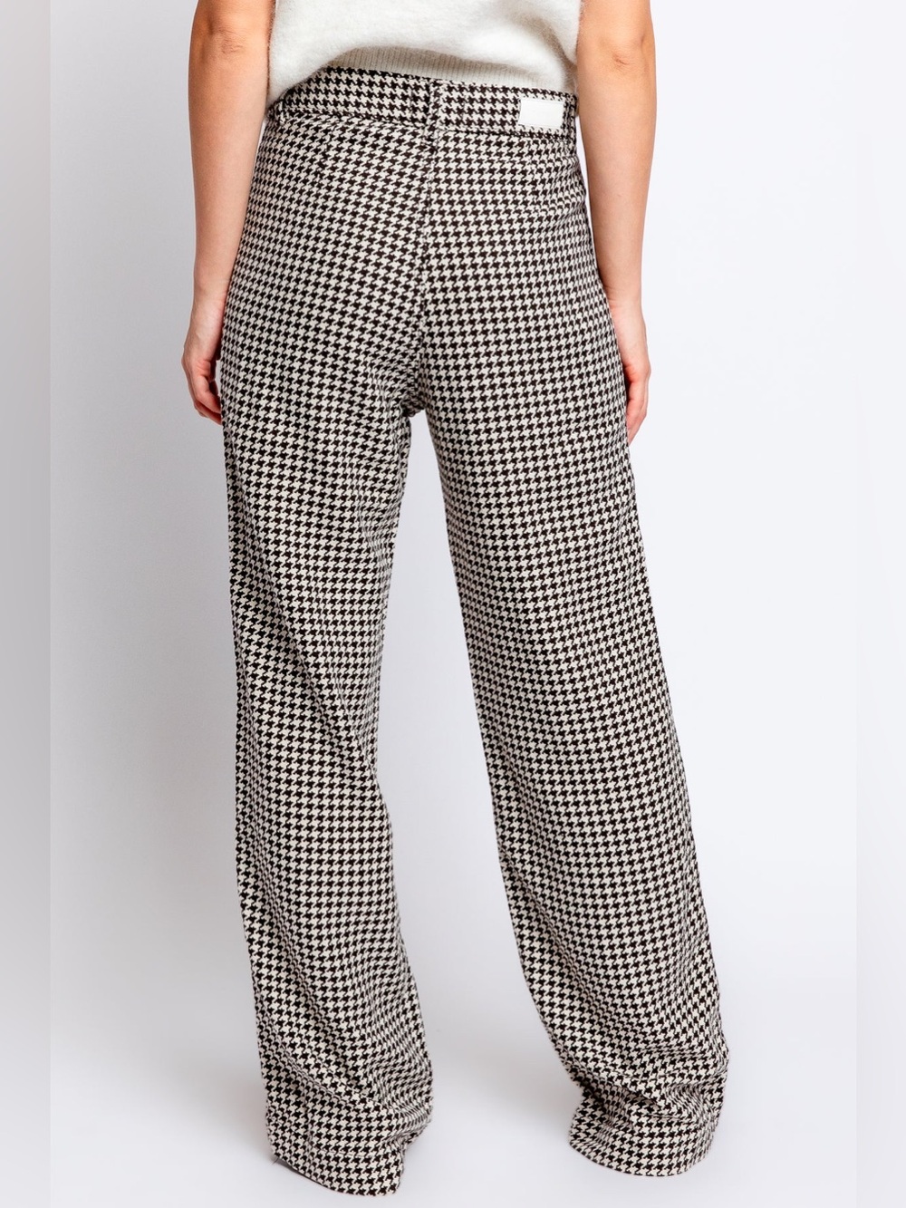 DL1961 Desi Boot Houndstooth Cotton Wide Leg Pants Sz 28 - Picture 2 of 10